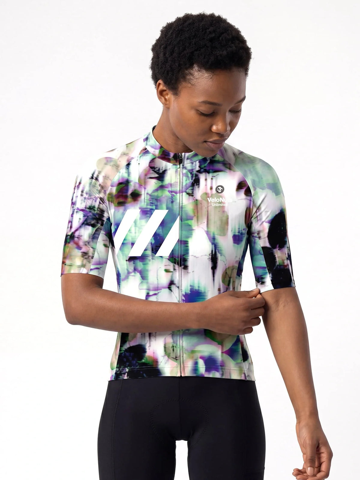 ROCKBROS dames fietsshirt Biolume Garden ademend wielershirt Glitch Bloom