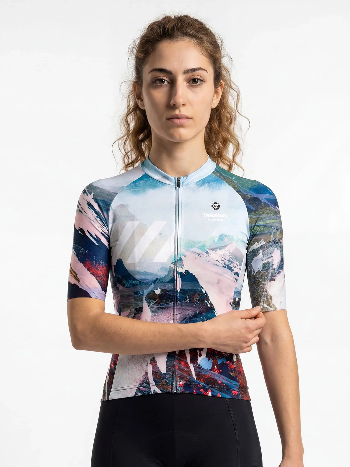 ROCKBROS dames fietsshirt Terrain Blocks ademend wielershirt Alpine Fracture