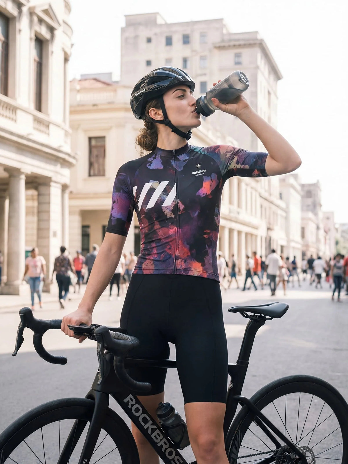 ROCKBROS dames fietsshirt Wild Garden ademend wielershirt Midnight Petals
