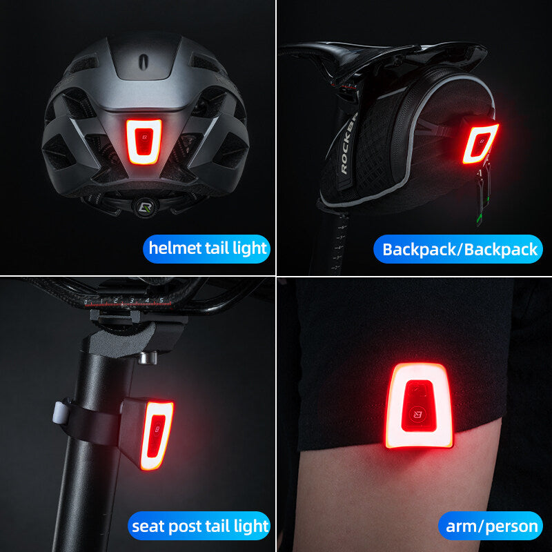 ROCKBROS helm achterlicht usb oplaadbaar led super helder waarschuwingslicht