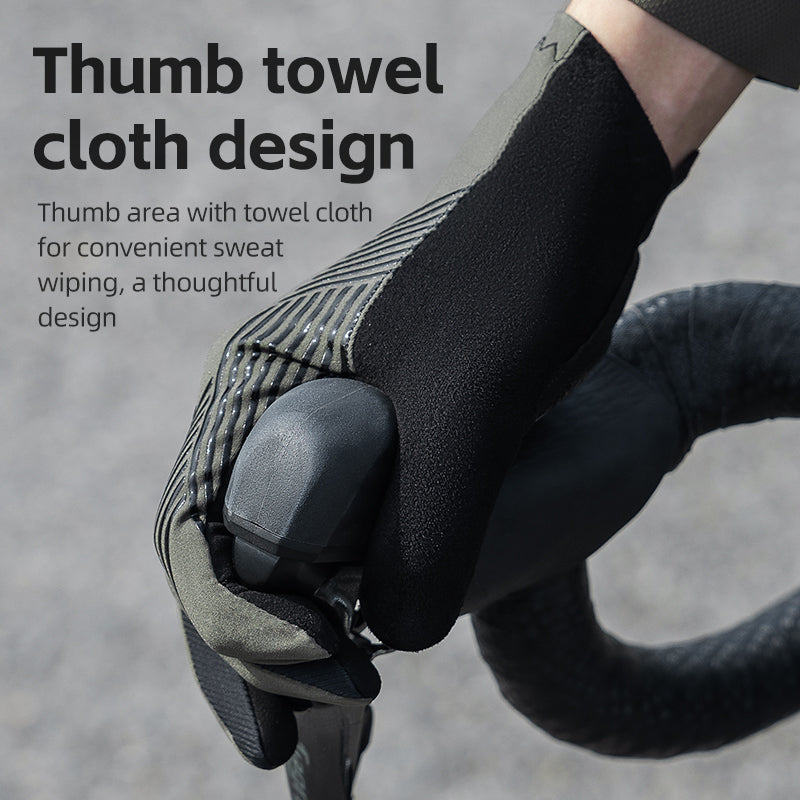 Lange MTB-fietshandschoenen met SBR-padding en touchscreen