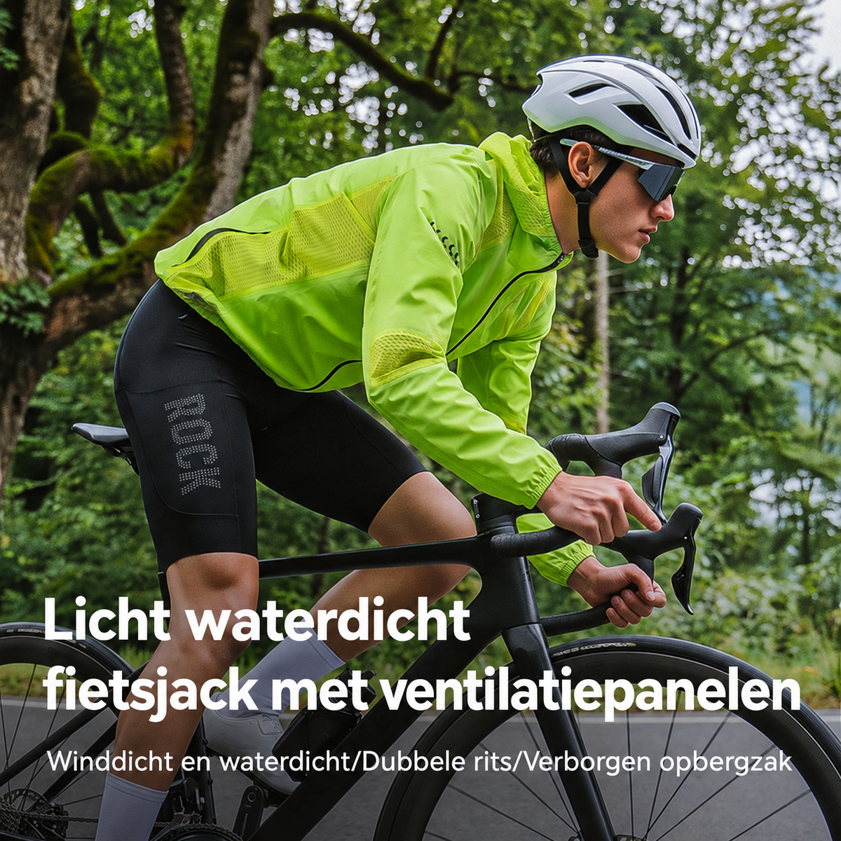 Licht waterdicht fietsjack met ventilatiepanelen - detail 3