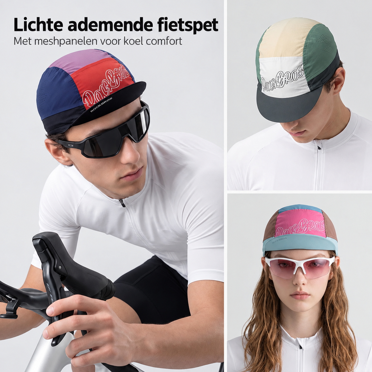 Lichte ademende fietspet met meshpanelen - afbeelding 9