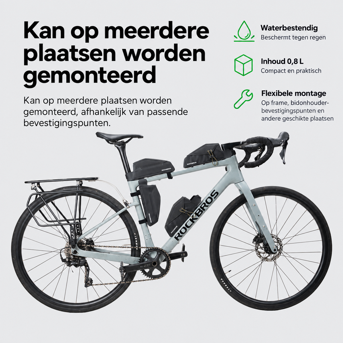 Compacte bovenbuistas voor fiets 0,8 L - afbeelding 17