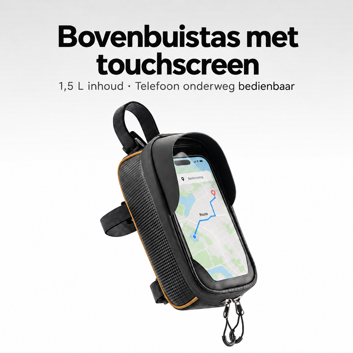 Bovenbuistas met touchscreen en Nederlandstalige routekaart