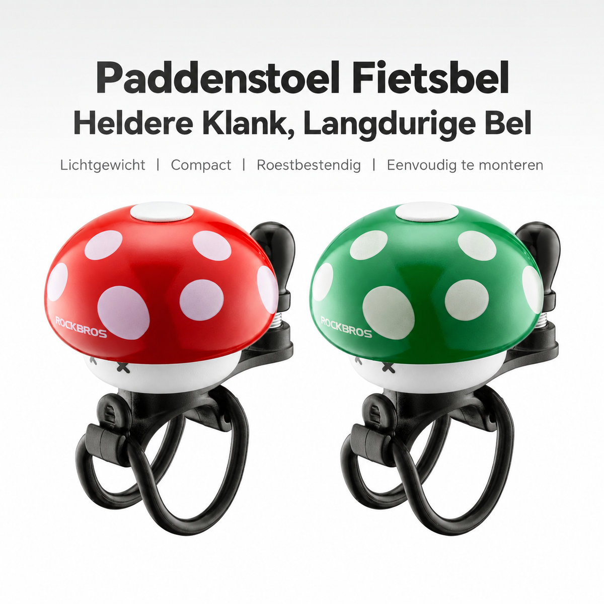 Fietsbel met retro paddenstoelontwerp - afbeelding 5