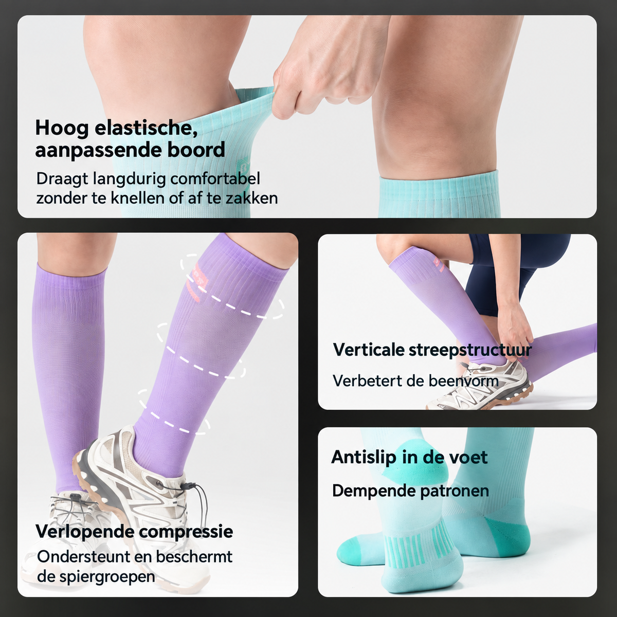 Compressiesokken voor hardlopen en fietsen - detail 13