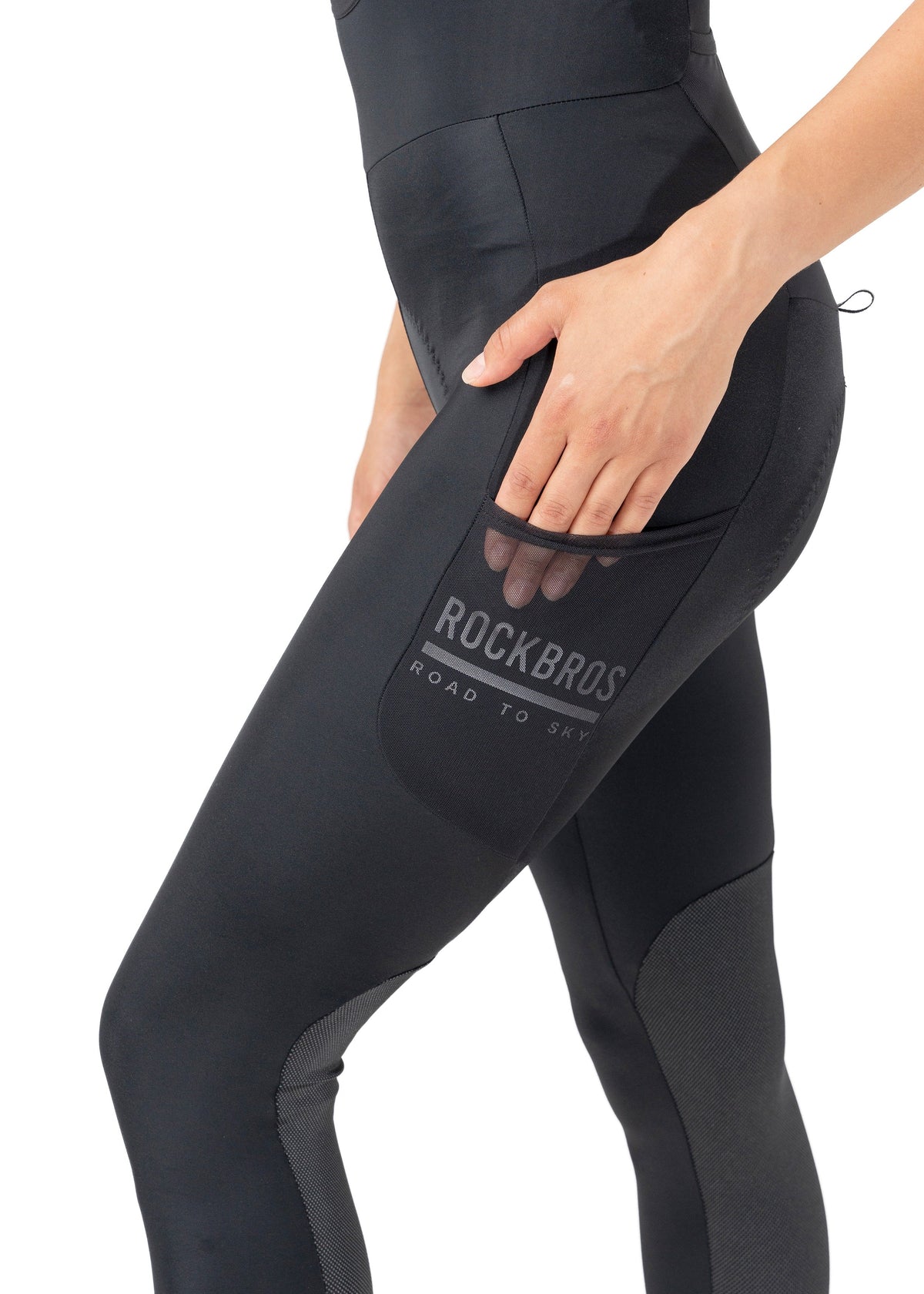 Road-to-Sky dames lange fietsbroek met bretels