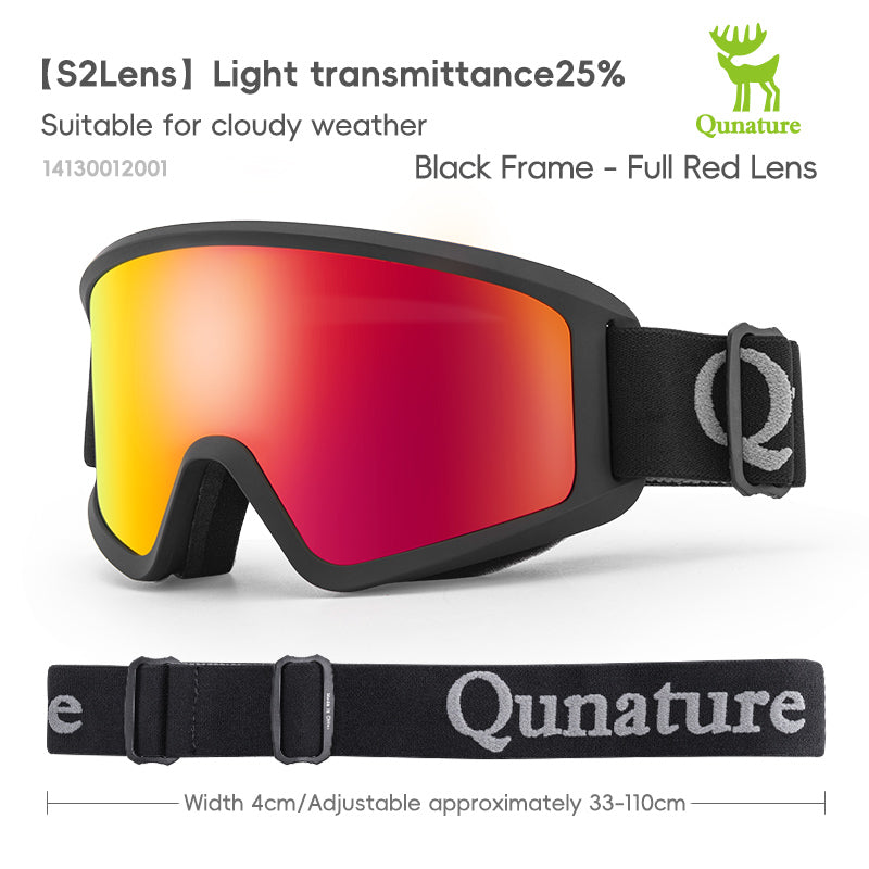 Skibril met dubbele anti-condenslens – zwart/rood – productdetail 2