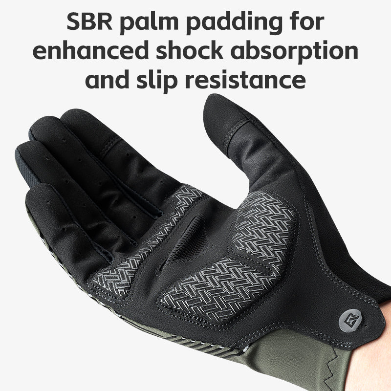 Lange MTB-fietshandschoenen met SBR-padding en touchscreen