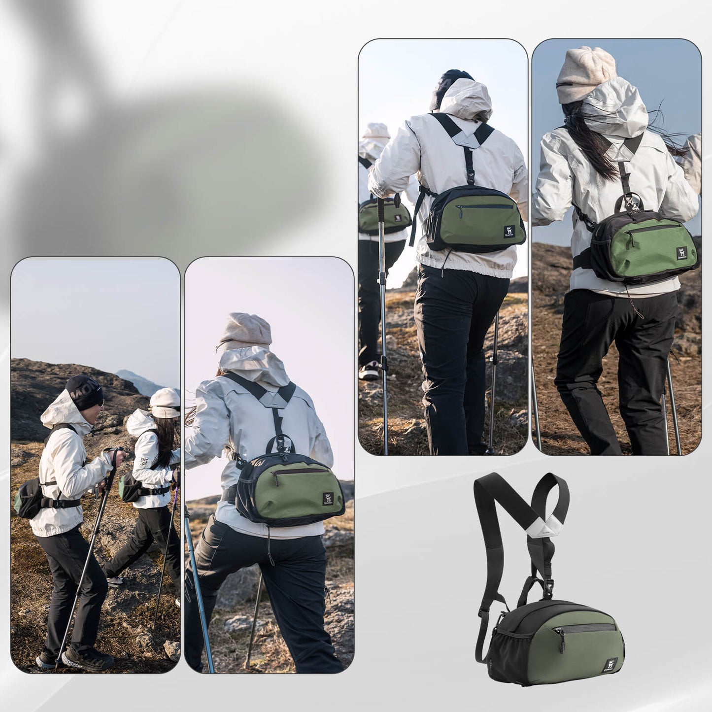 Qunature Bike Backpack/Travel Waist Bag 7.9L – Versatile Carry for Every Adventure!