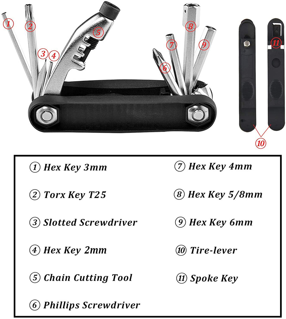 ROCKBROS draagbare fietsreparatieset 12-in-1 multifunctionele zaktool