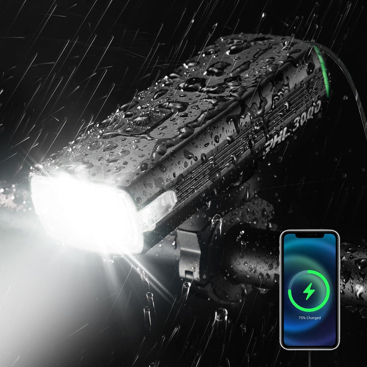 ROCKBROS fietskoplamp 3000 lumen 10000mah usb oplaadbaar powerbank