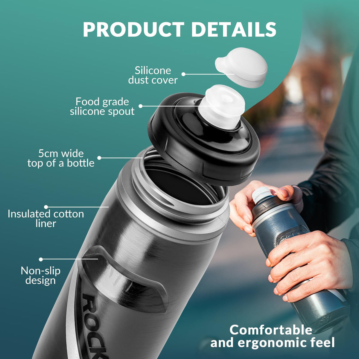 Geïsoleerde lekvrije fiets bidon 620 ml