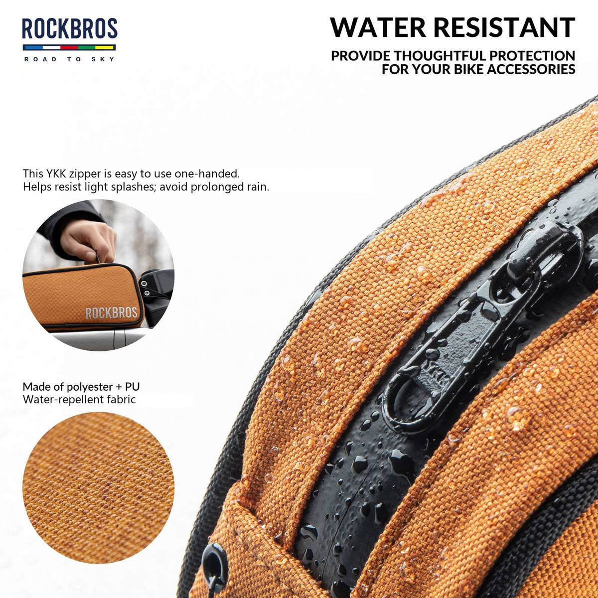 ROCKBROS road-to-sky reflecterende bovenbuistas voor fiets 0,7 l#kleur_wit