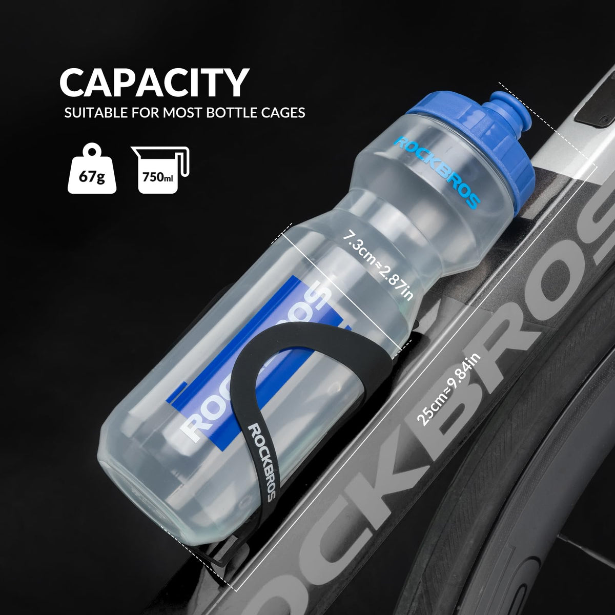 Fiets bidon 750 ml van BPA-vrij PP5