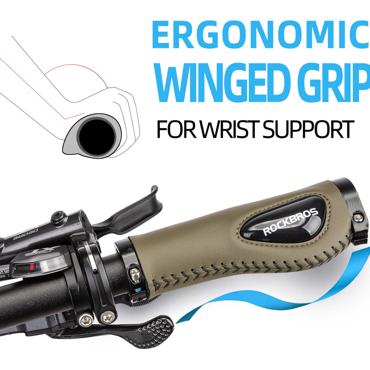 ROCKBROS ergonomische fietshandvatten met gel en lock-systeem