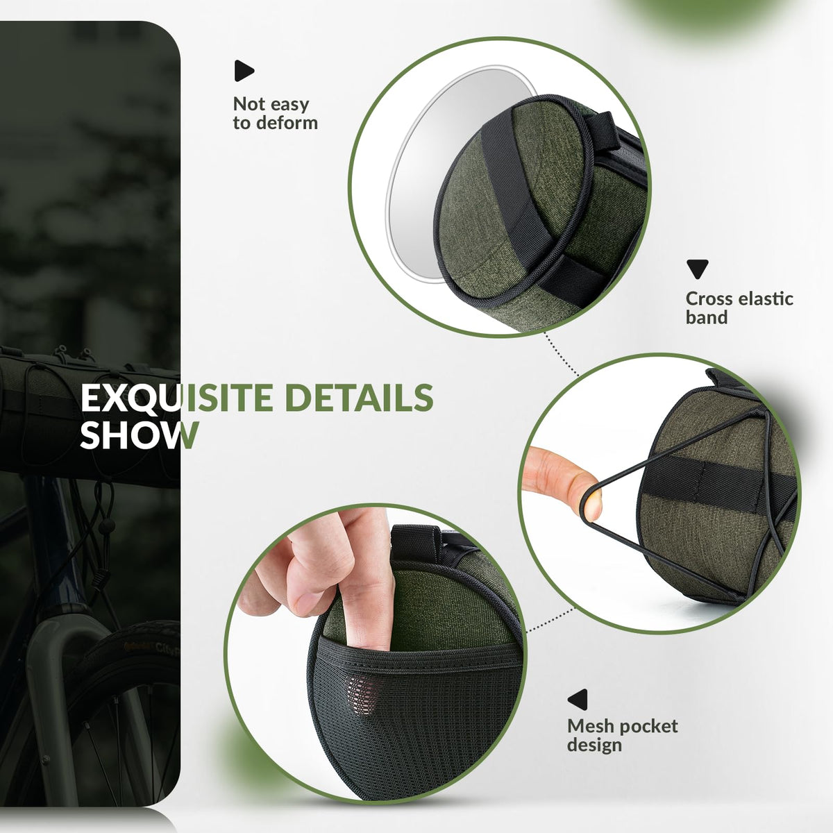 ROCKBROS stuurtas met schouderriem grote capaciteit 2 l#kleur_Donkergroen