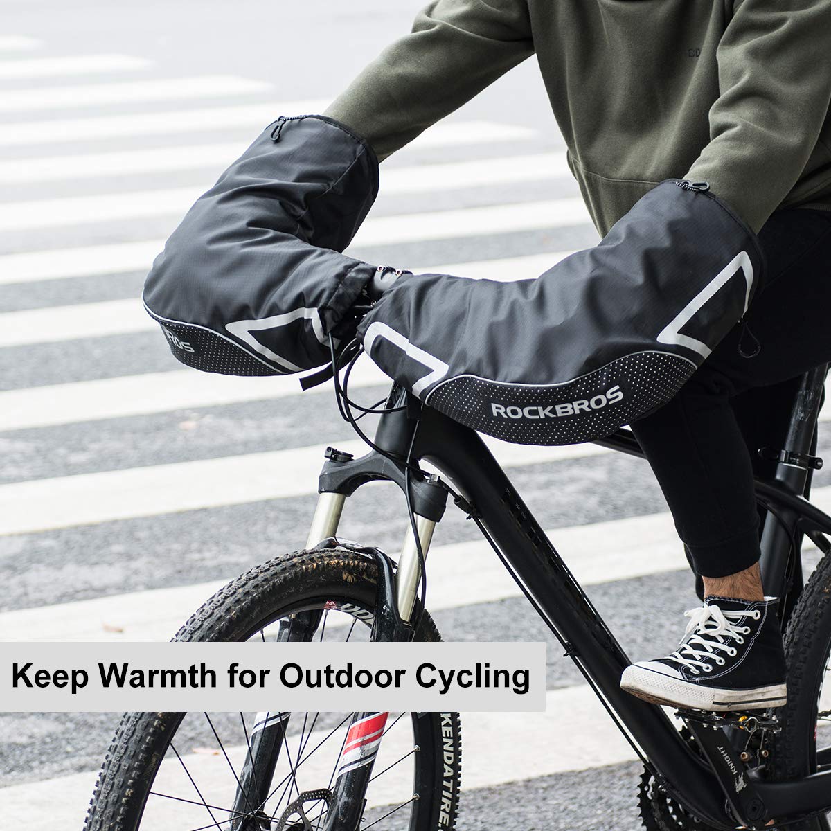 Thermische stuurmoffen voor fietsen met uitneembare fleece