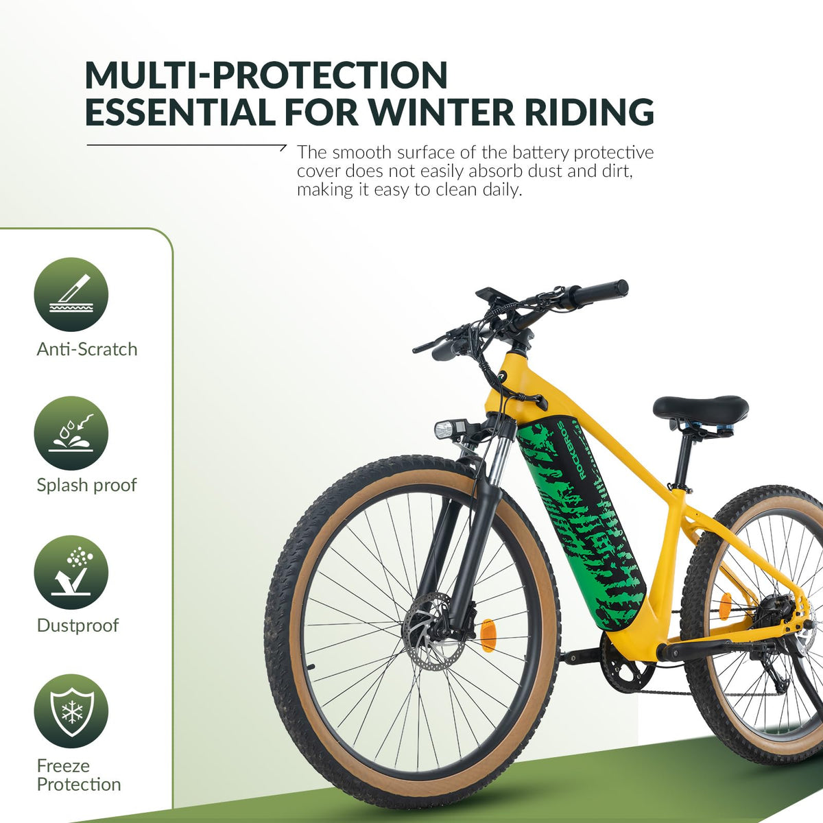 Beschermhoes voor geïntegreerde e-bikeaccu 28–38 cm