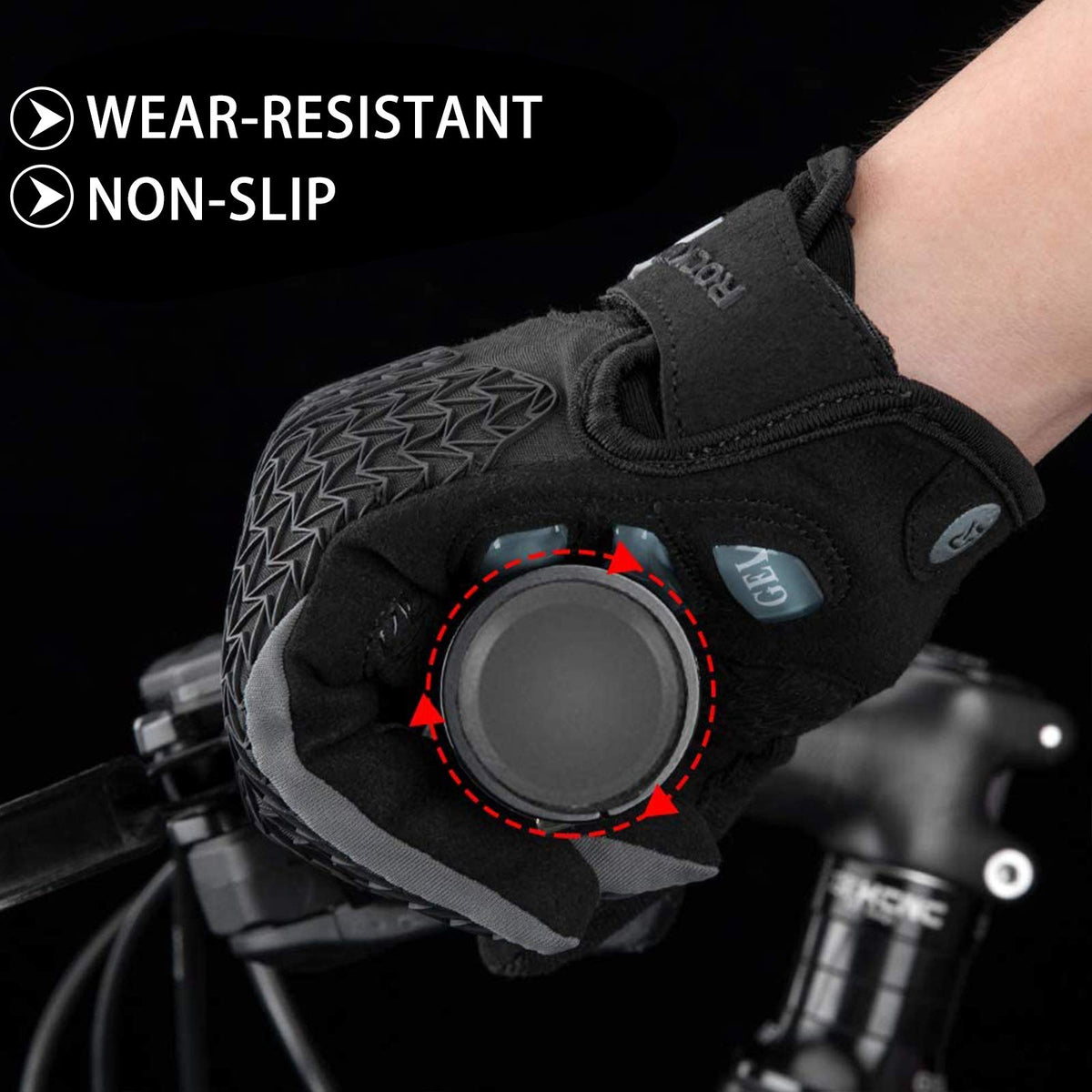 Lange fietshandschoenen met gel-demping en touchscreen