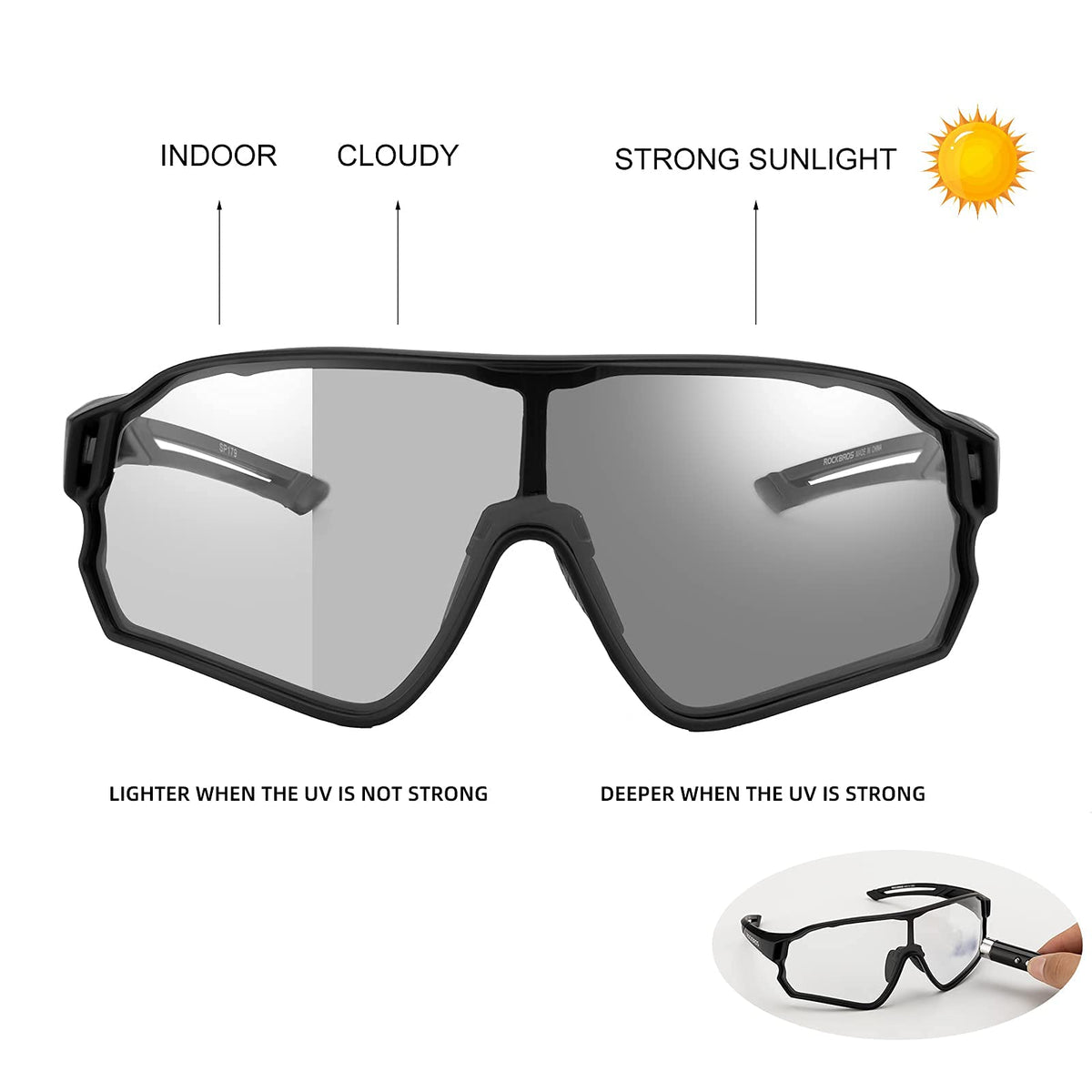 ROCKBROS fotochromische fietsbril full frame