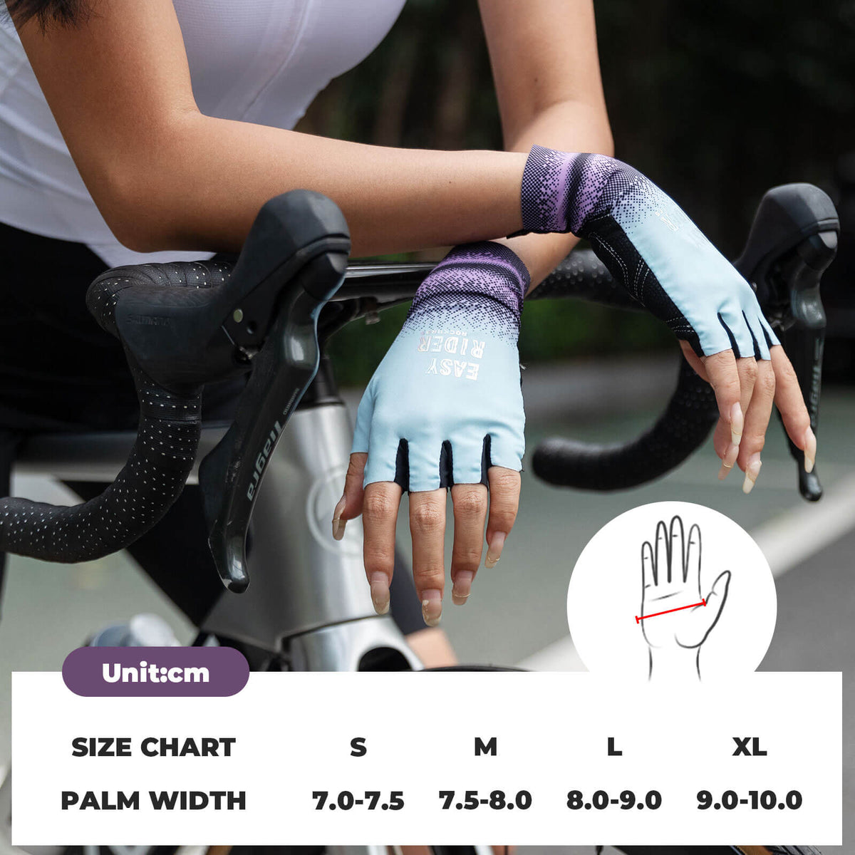 Korte zomer fietshandschoenen voor dames