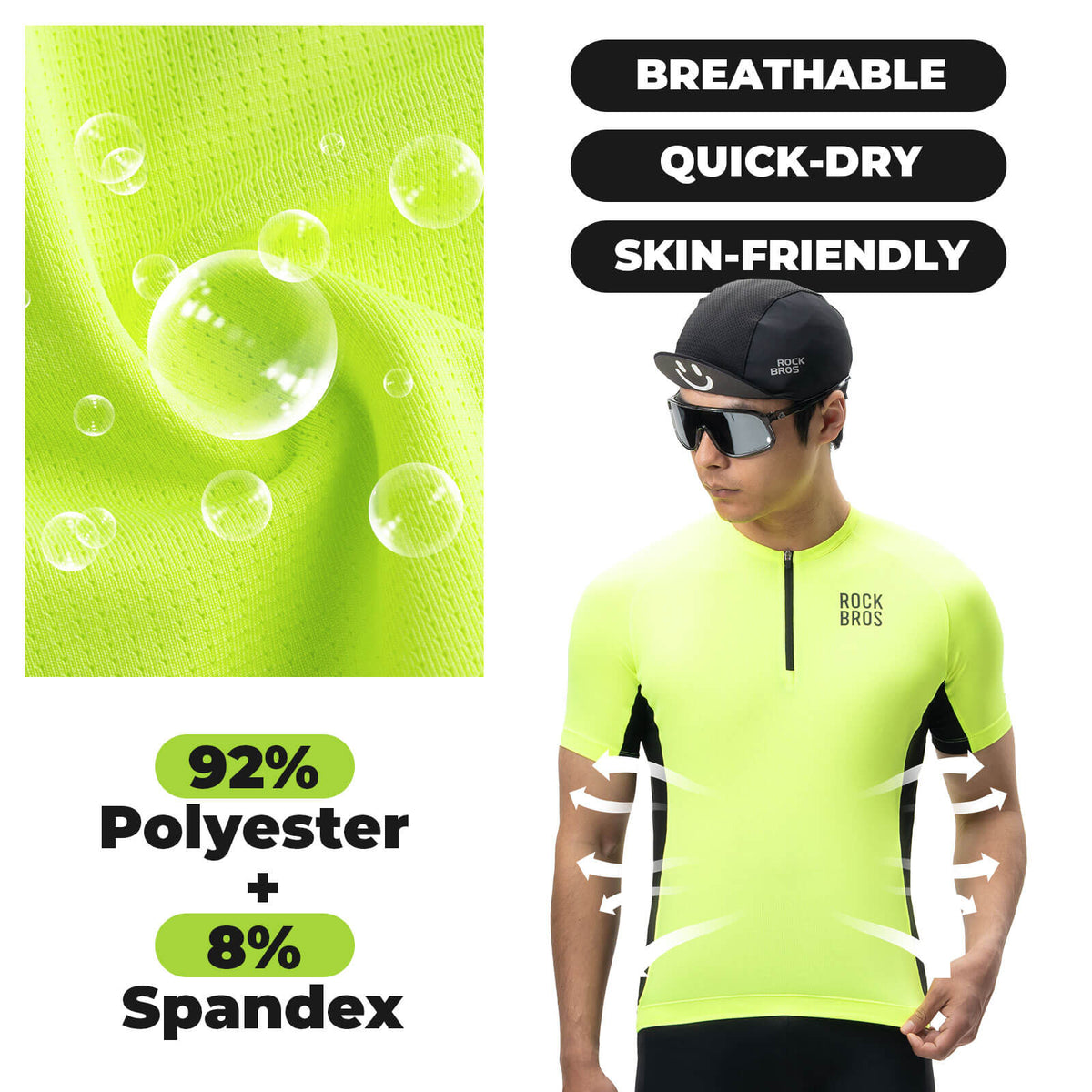 Heren fietsshirt met korte mouwen en reflecterende details
