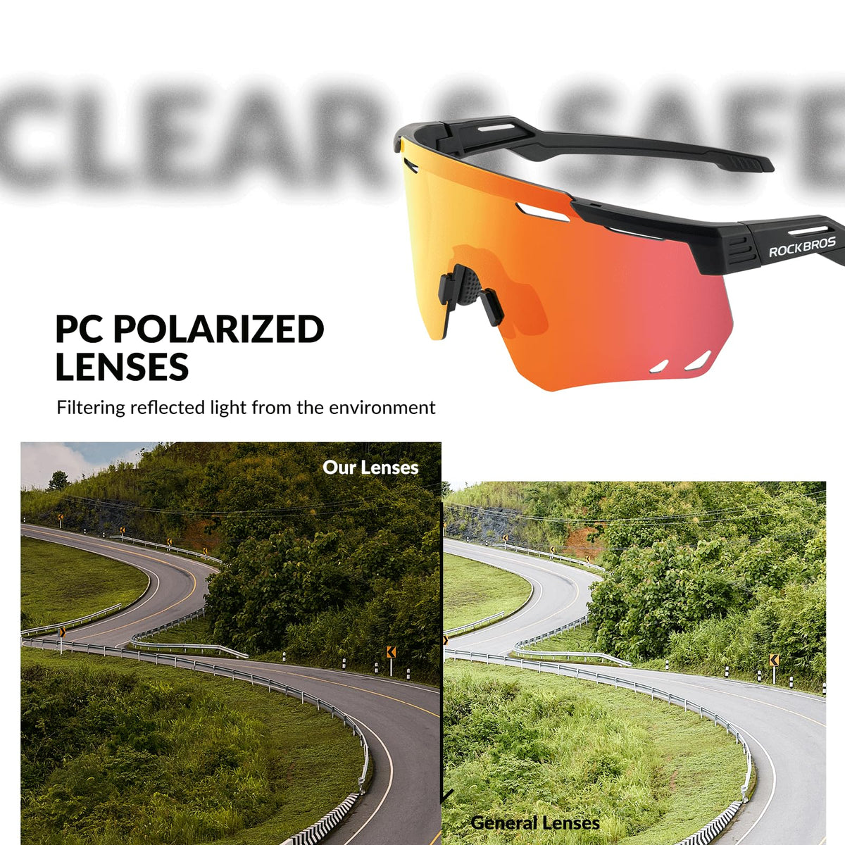 ROCKBROS gepolariseerde fietsbril uv400#kleur_zwart