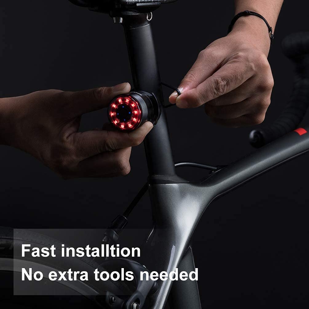 ROCKBROS q1 smart achterlicht waterproof led remlicht 7 lichtkleuren