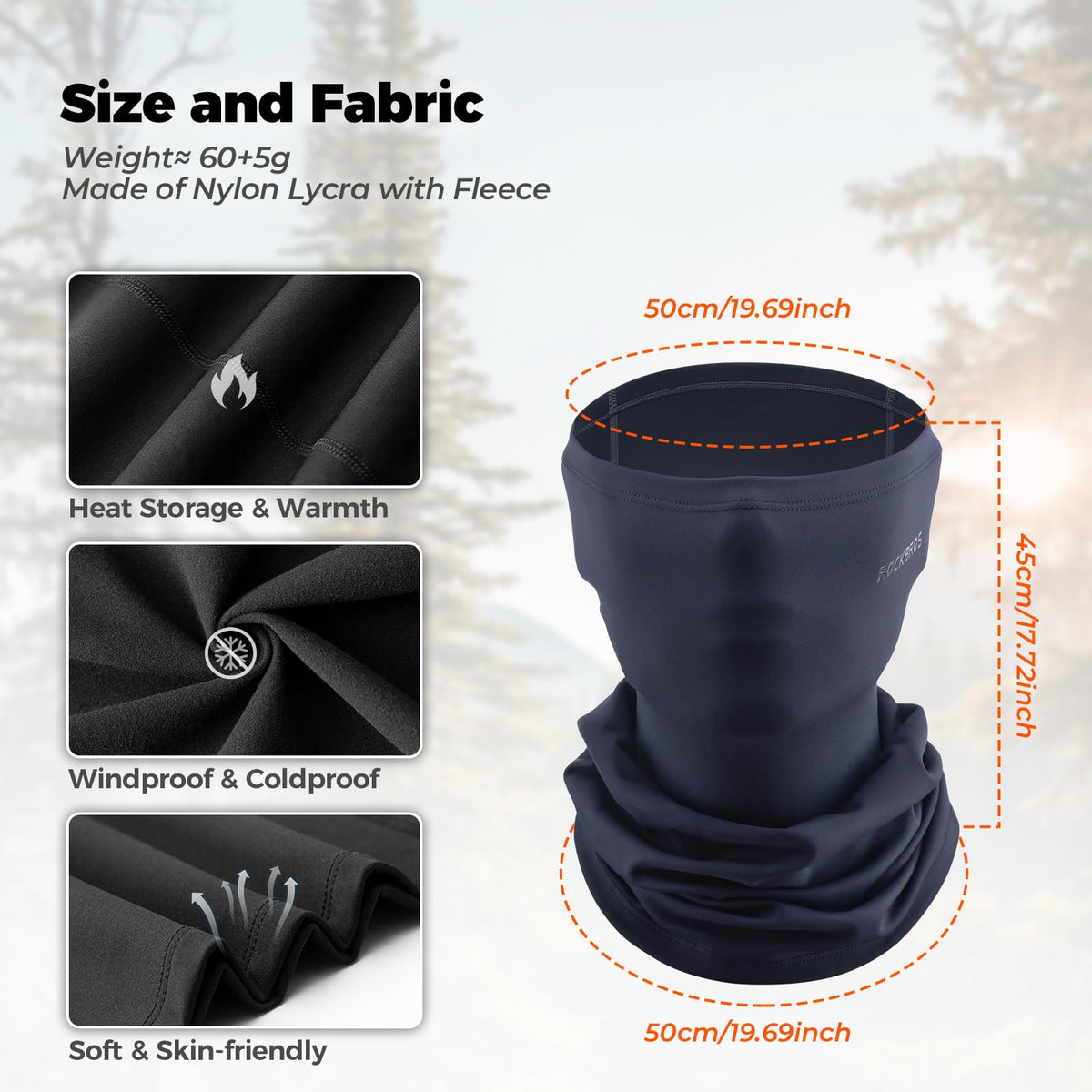 Thermische nekwarmer met fleece voor wintergebruik