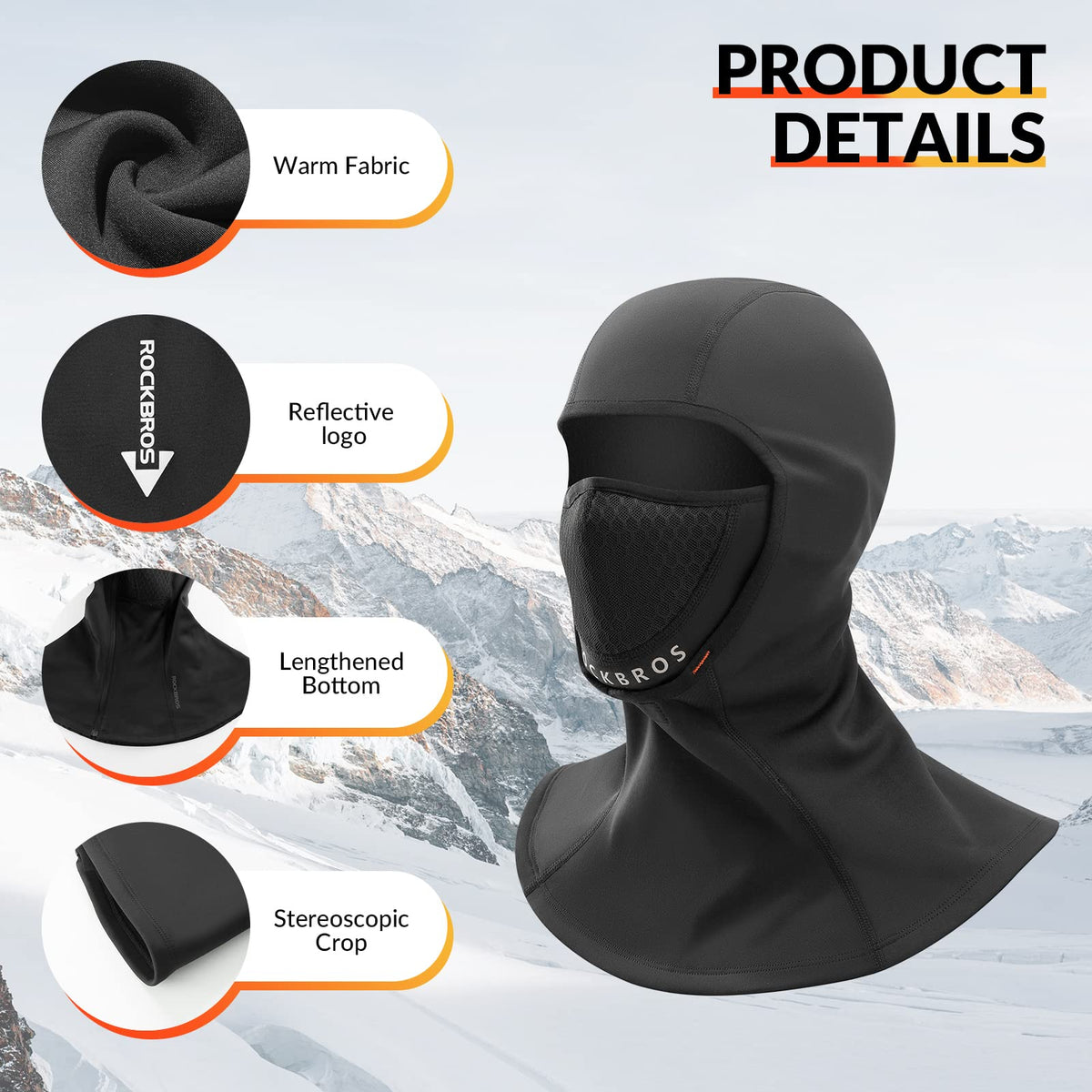 Thermische fleece bivakmuts met verstelbaar masker