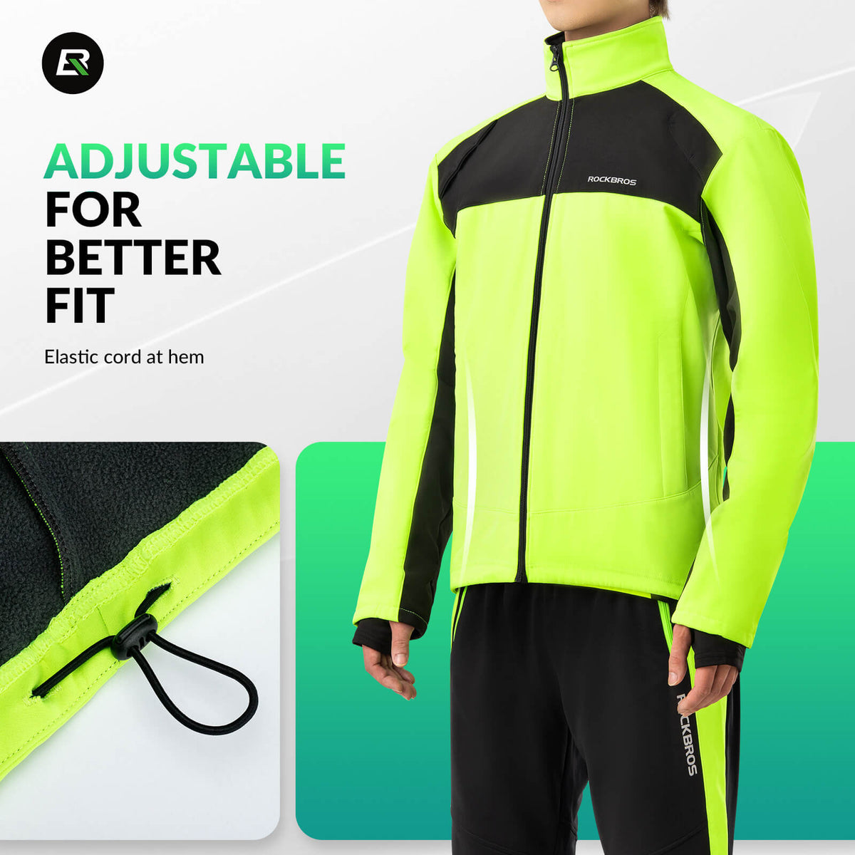 Thermisch softshell fietsjack met hoge zichtbaarheid