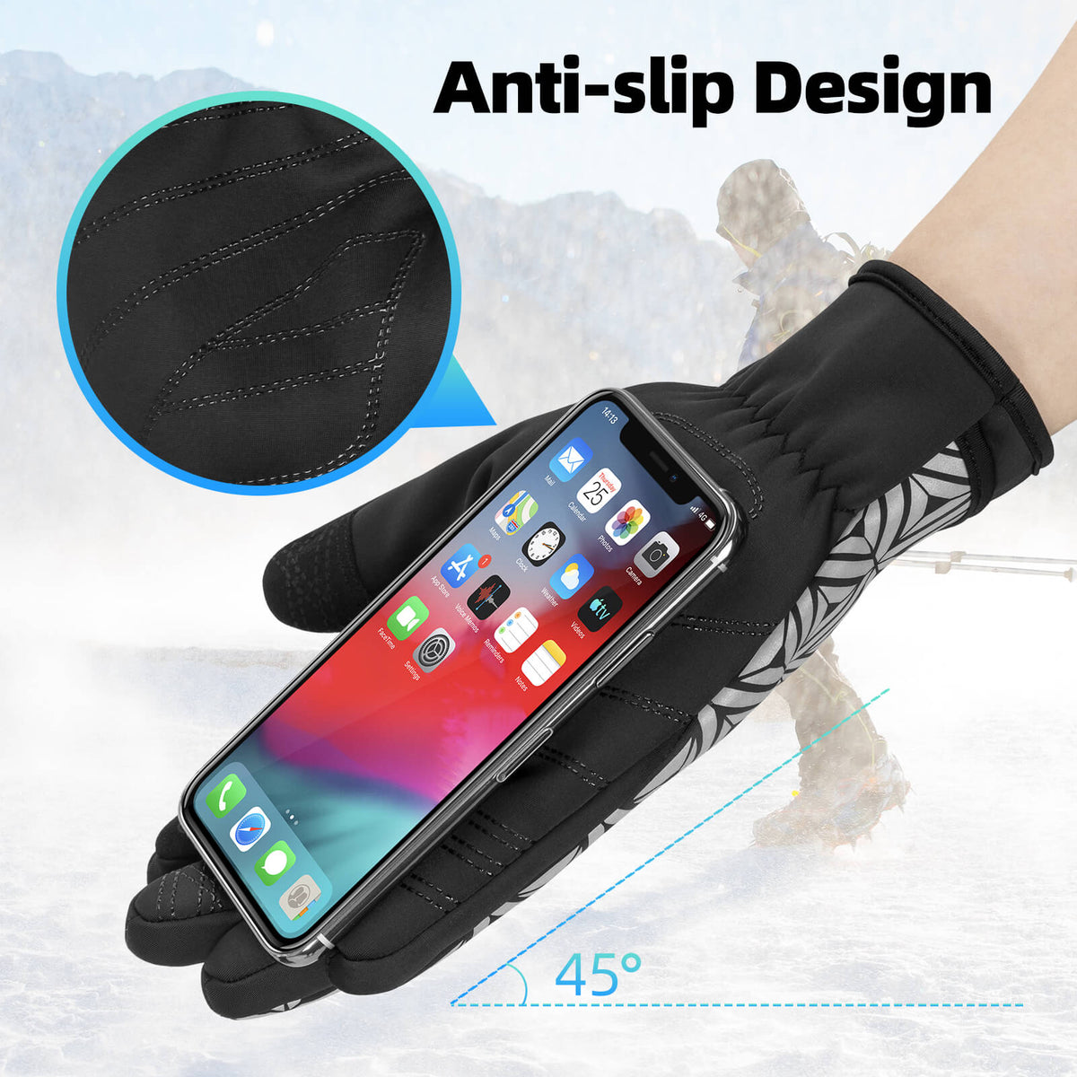 Warme winter fietshandschoenen met touchscreen