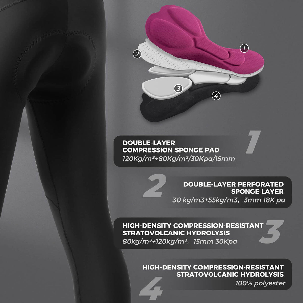 TVI thermische fietsbroek met padding voor dames