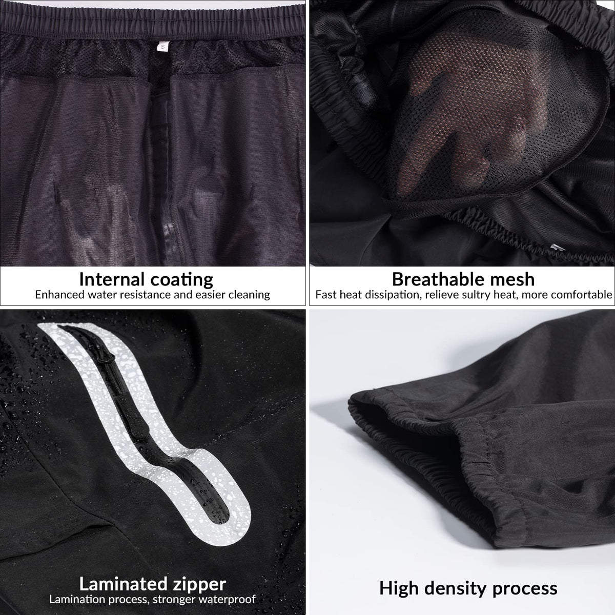 Waterbestendige regenjas en overbroek met reflectie