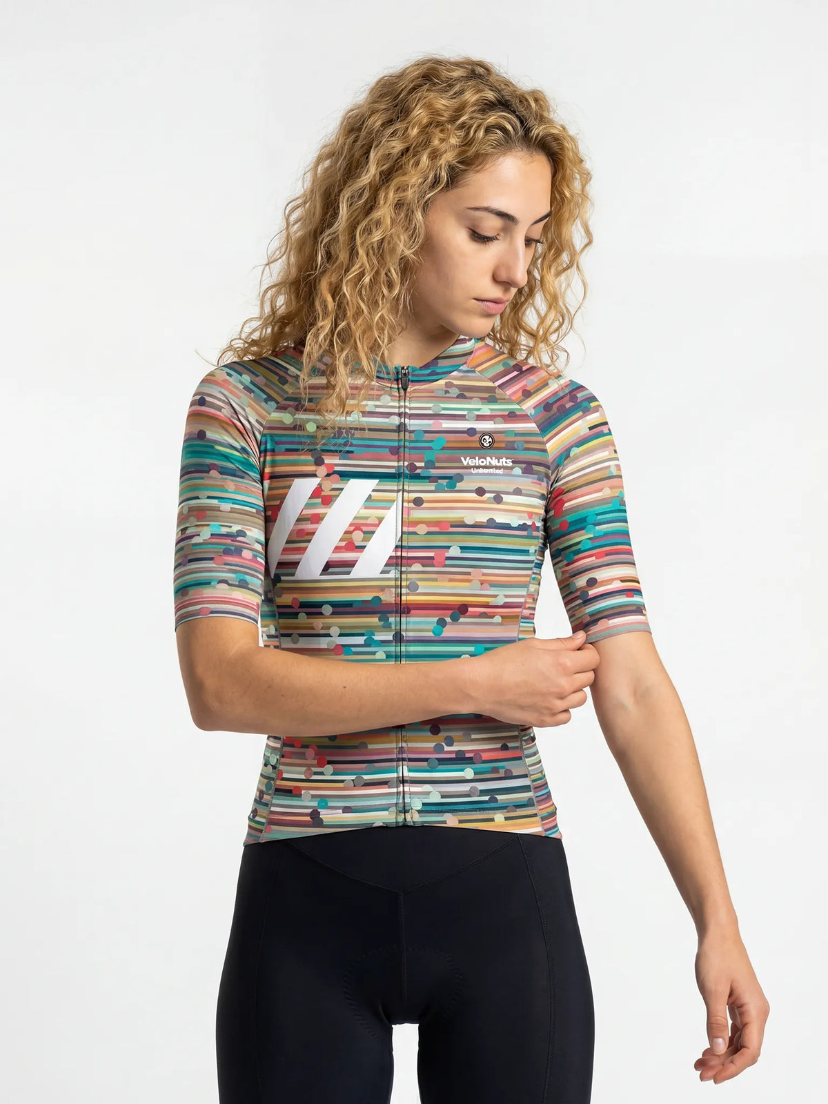 ROCKBROS dames fietsshirt Retro Signal ademend wielershirt Confetti Stripe