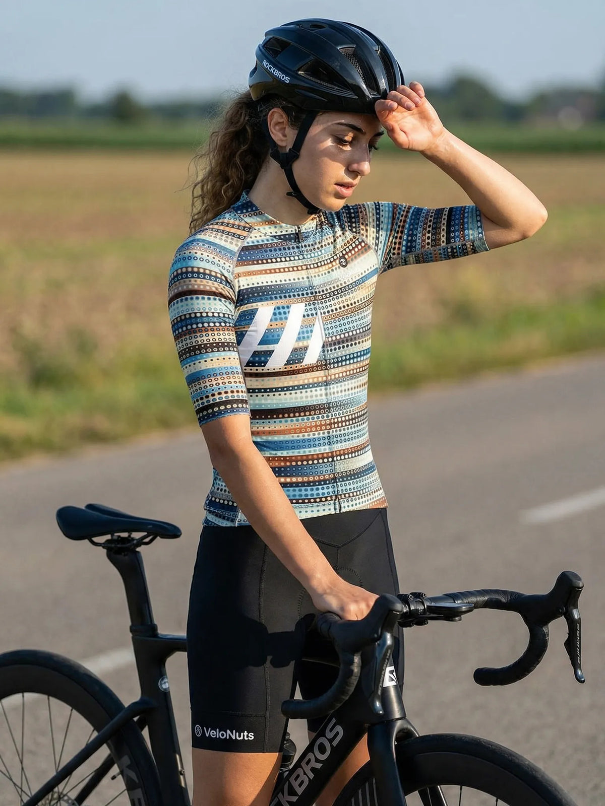 ROCKBROS dames fietsshirt Retro Signal ademend wielershirt Dotwave Stripe