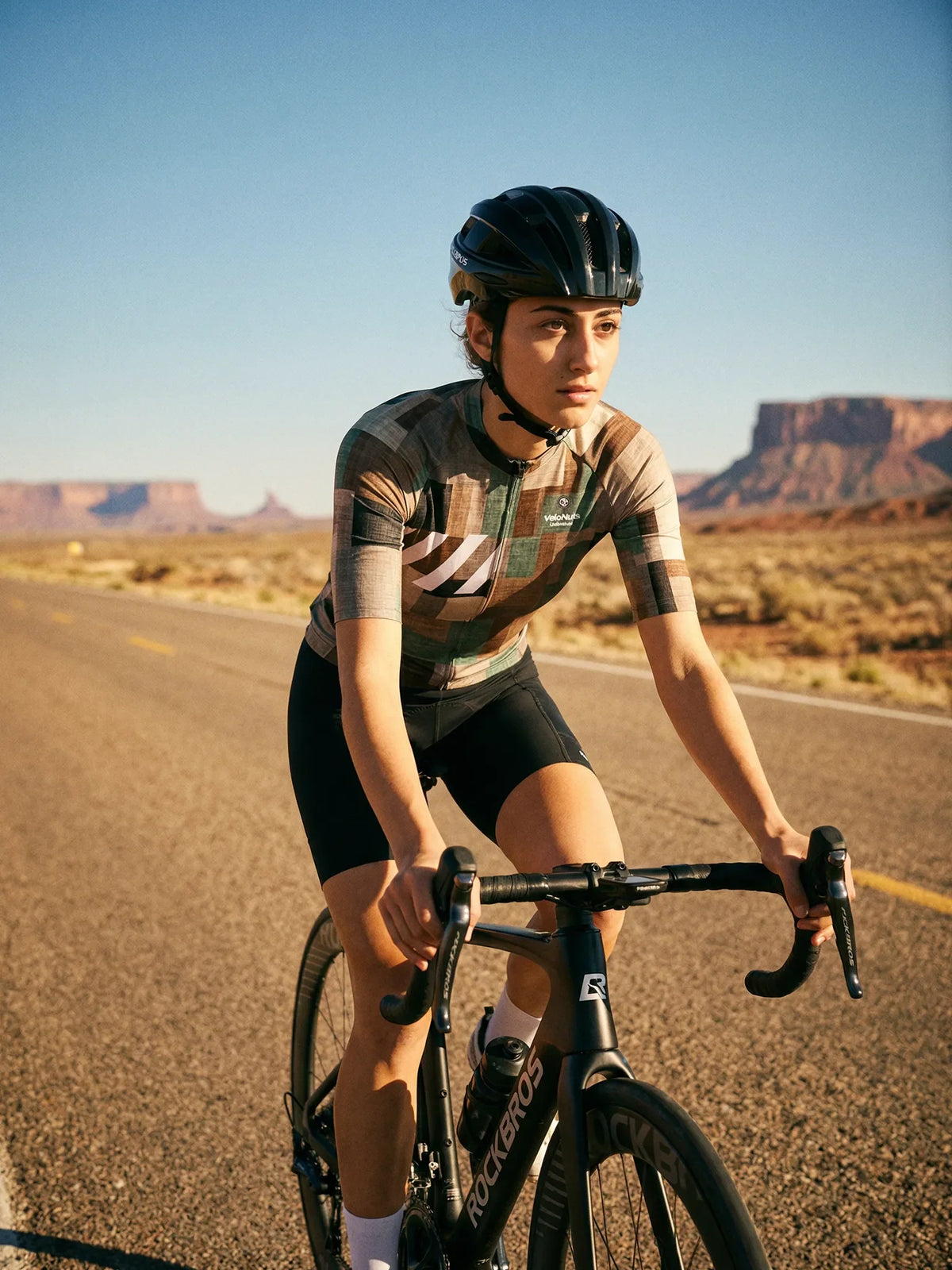ROCKBROS dames fietsshirt Terrain Blocks ademend wielershirt Linen Patchwork