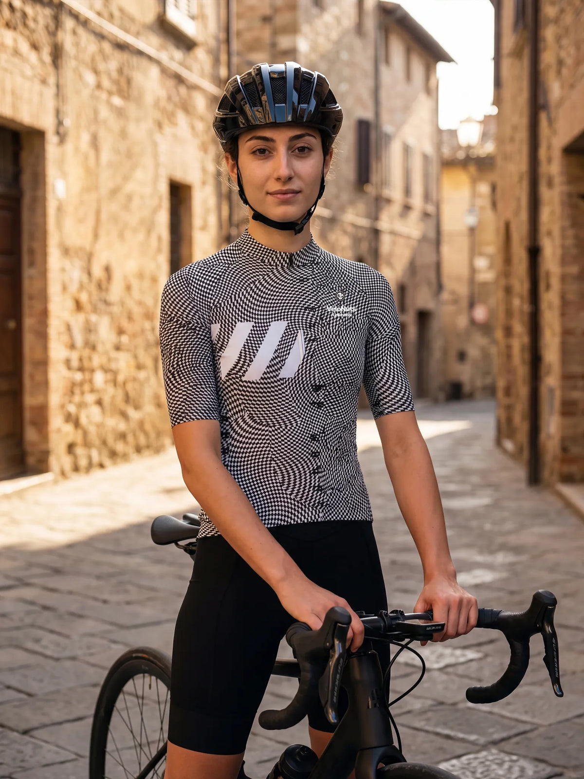 ROCKBROS dames fietsshirt Wild Garden ademend wielershirt Optical Warp Check