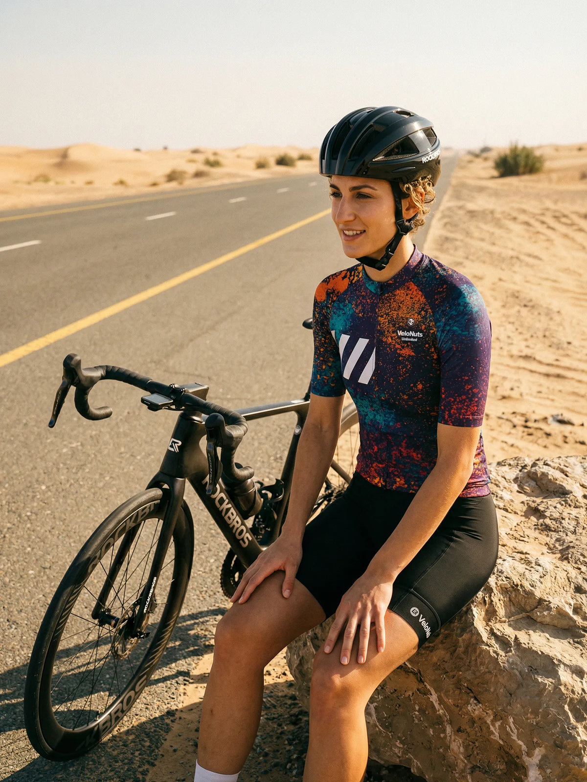 ROCKBROS dames fietsshirt Ink Burst ademend wielershirt Solar Spray