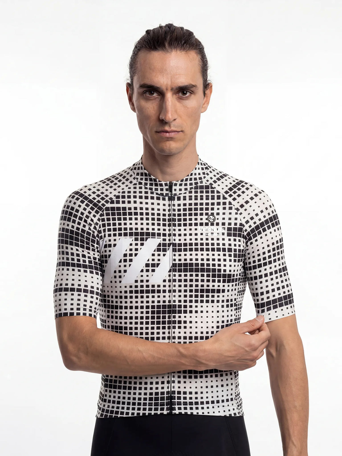 ROCKBROS heren fietsshirt Pixel Riot ademend wielershirt Mono Pixel Grid