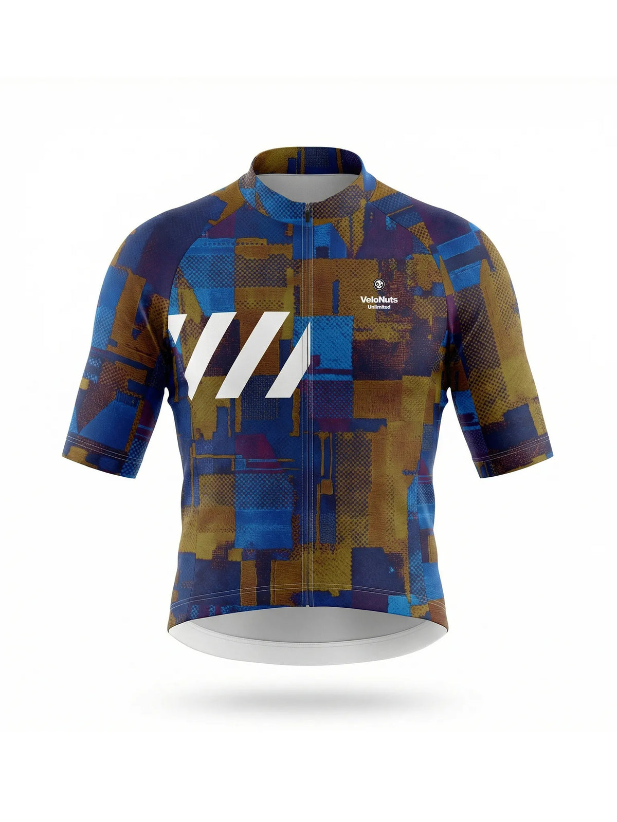 ROCKBROS dames fietsshirt Terrain Blocks ademend wielershirt Cobalt Rust Blocks