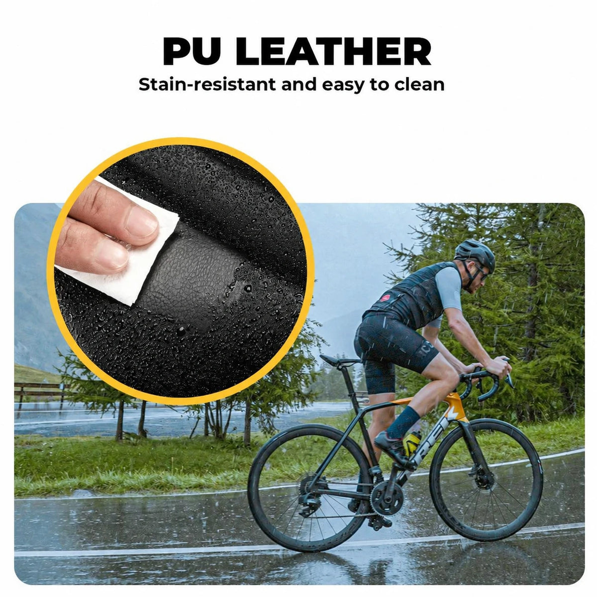 ROCKBROS PU fietszadel, gemakkelijk schoon te maken