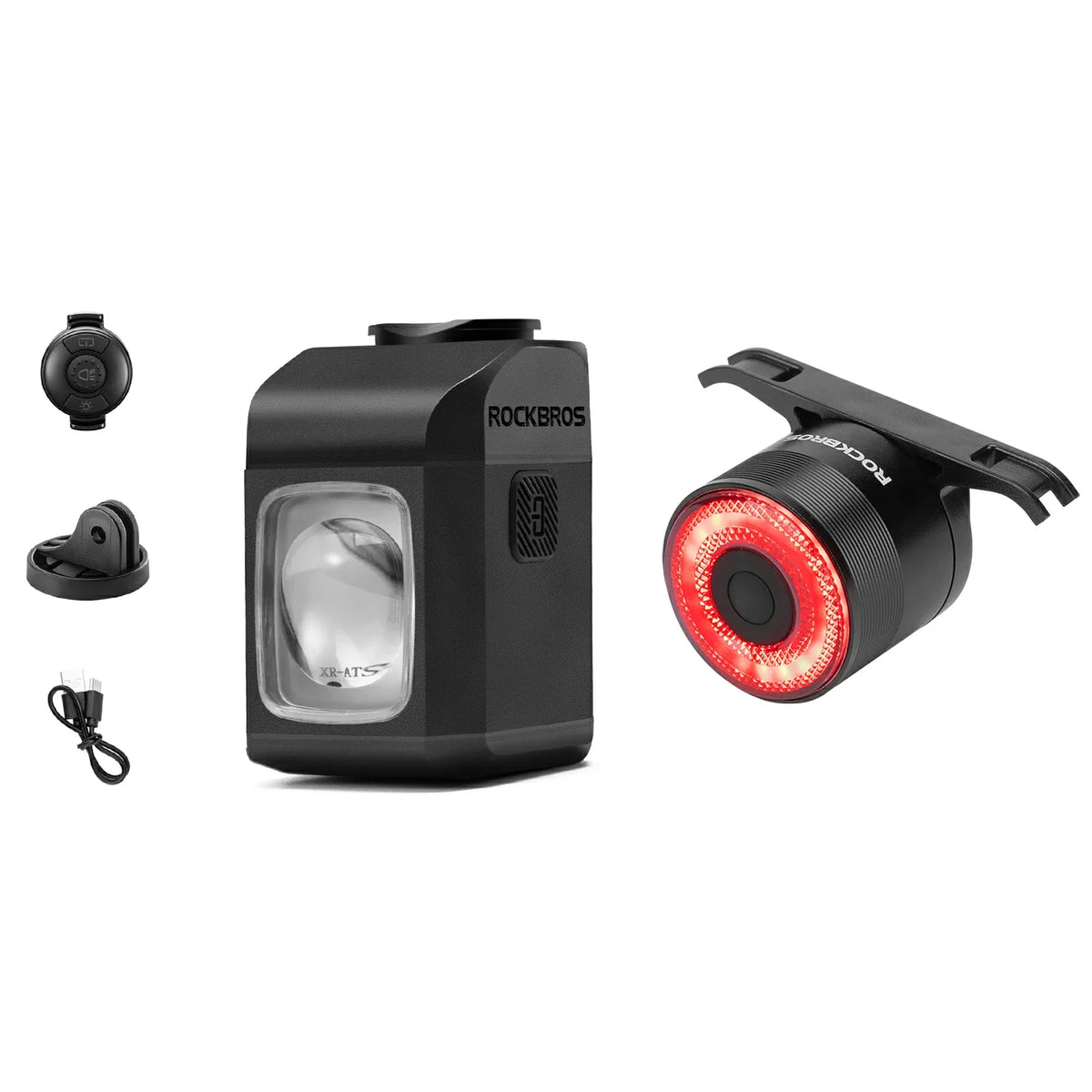 Fietslichtset met 1600 lm voorlicht en remsensor-achterlicht