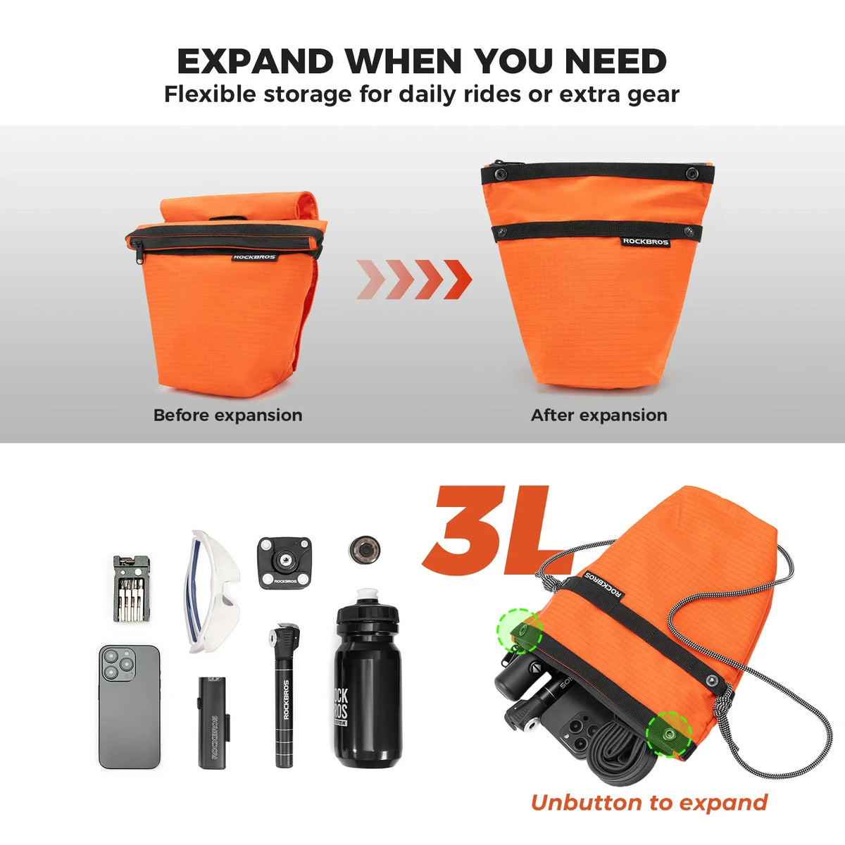 Ultralichte 2-in-1 stuurtas 2,5–3 L