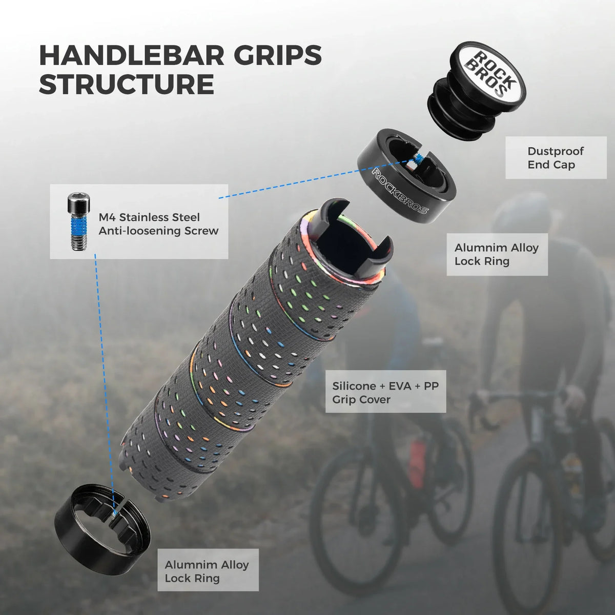 Fietshandvatten met dubbele lock-on en antislip