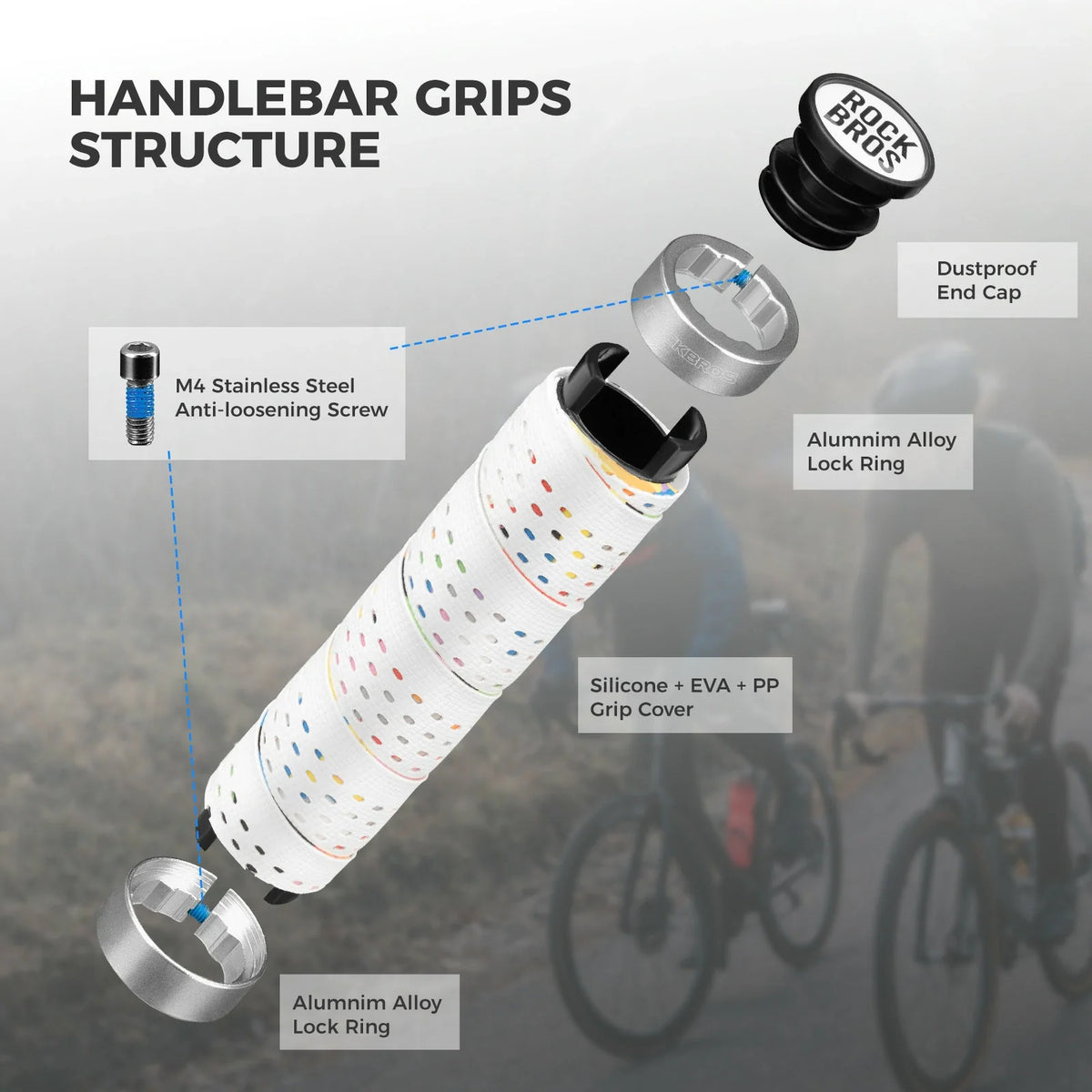 Fietshandvatten met dubbele lock-on en antislip