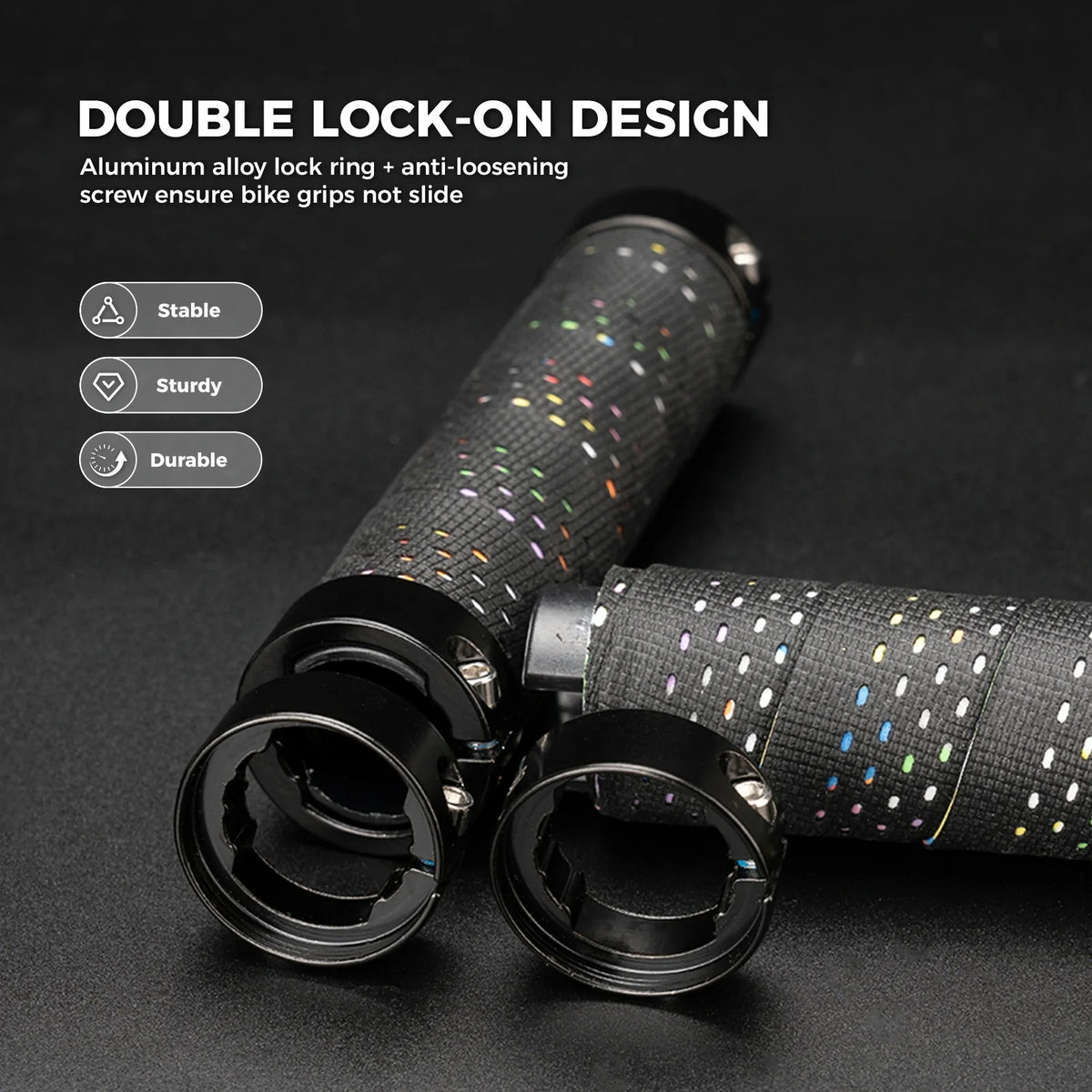 Fietshandvatten met dubbele lock-on en antislip