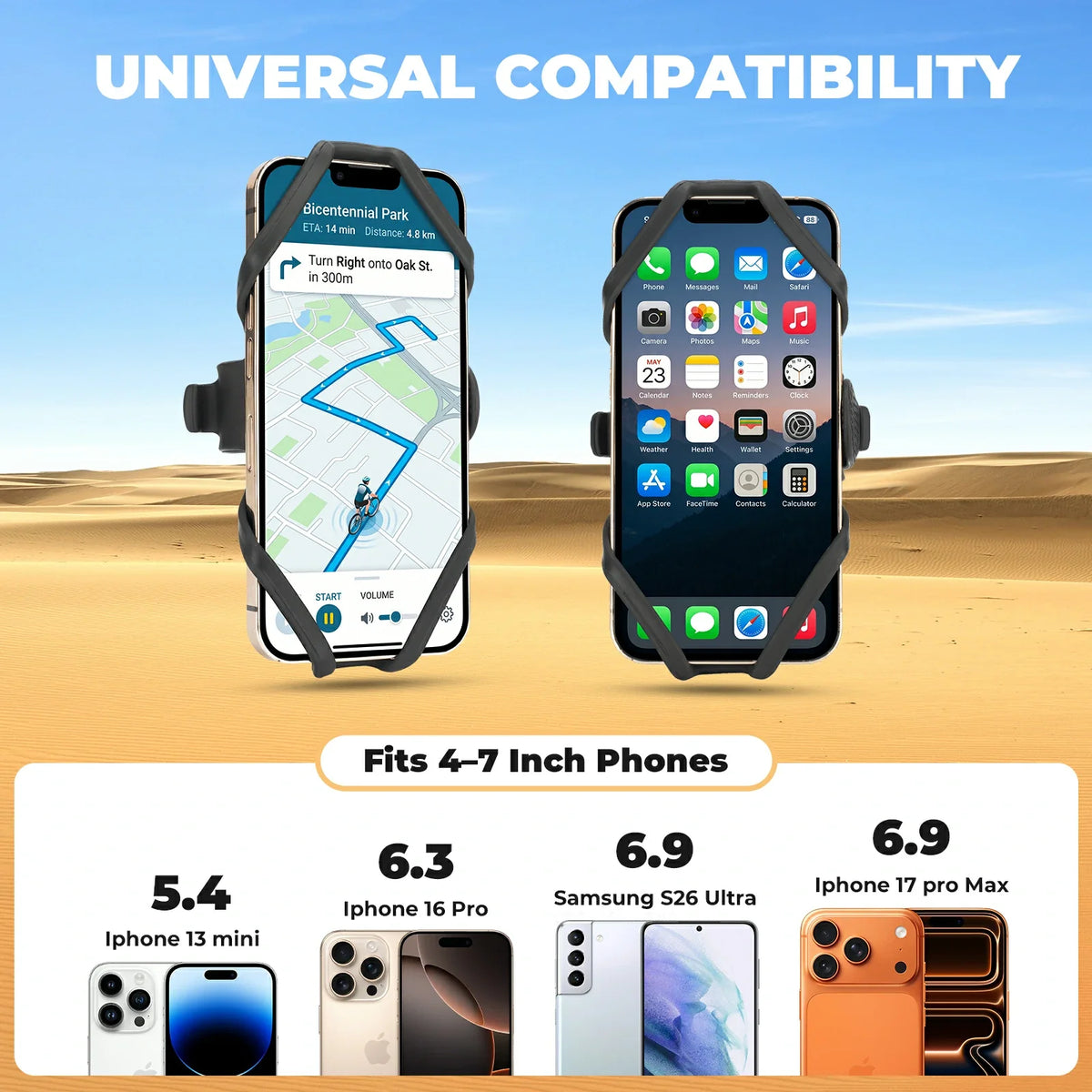 Universele siliconen telefoonhouder met 4-punts grip